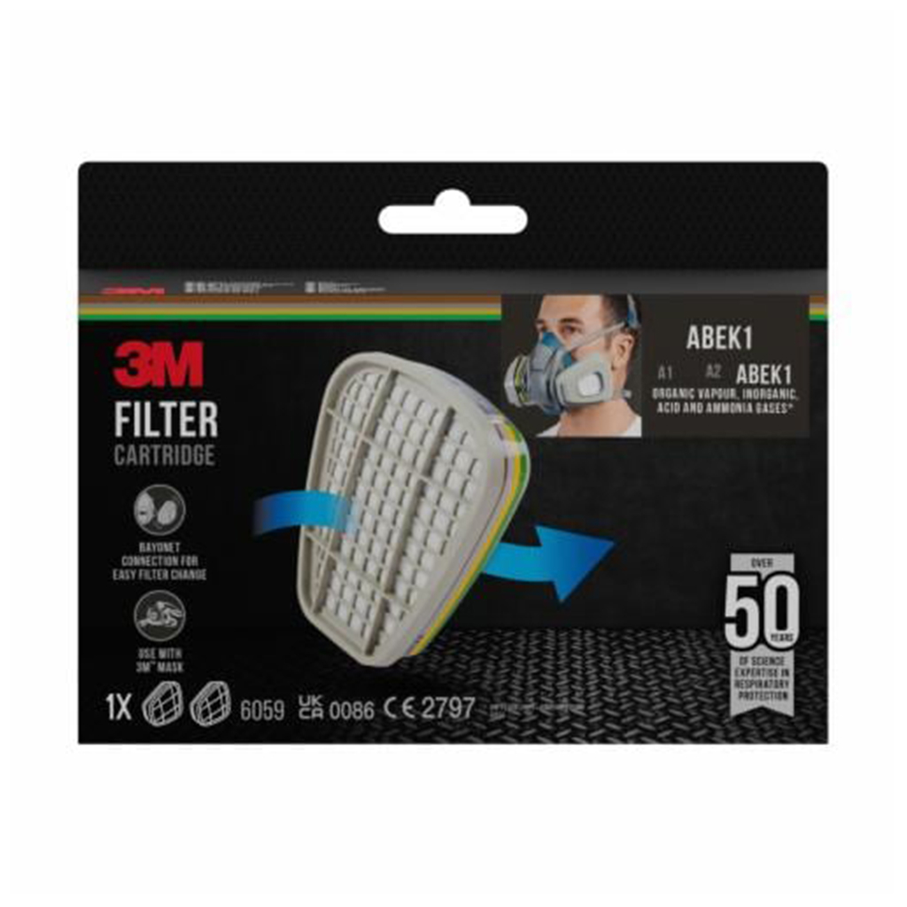 3M 6059 gaasifilter ABEK1 blisterpakendis
